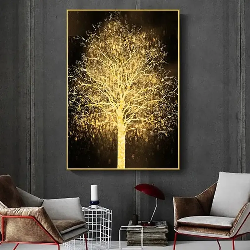 Art mural Canvas Arbre en Or