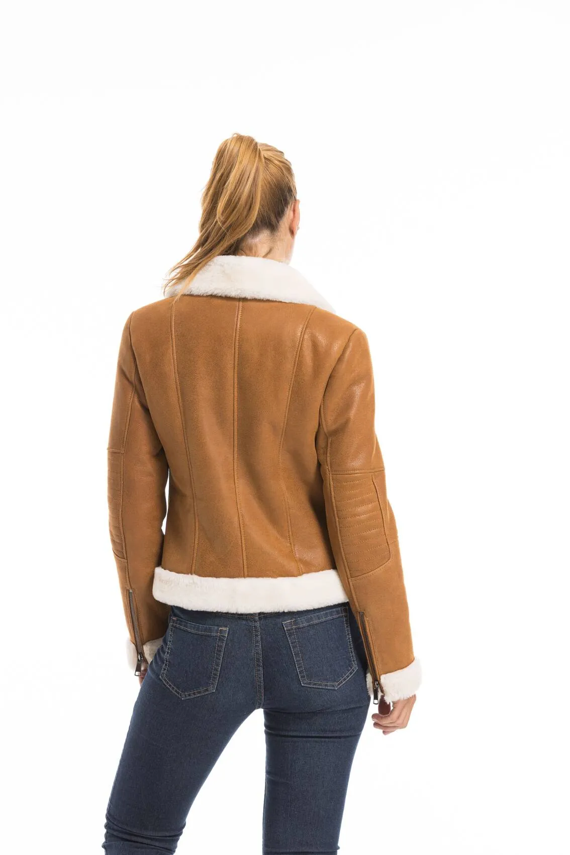 Blouson mouton femme gold