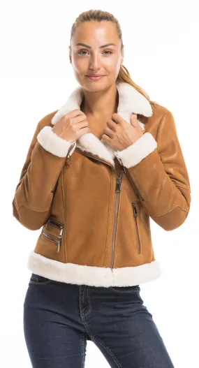 Blouson mouton femme gold