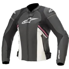 Blouson STELLA GP PLUS R V3 ALPINESTARS Noir/Blanc/Rose - MAXXESS.FR, Blouson moto cuir