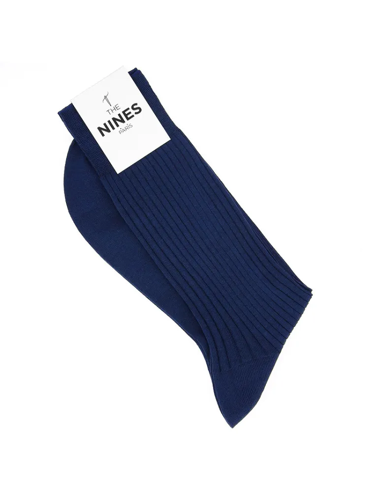 Chaussettes fil d'Écosse bleu saphir