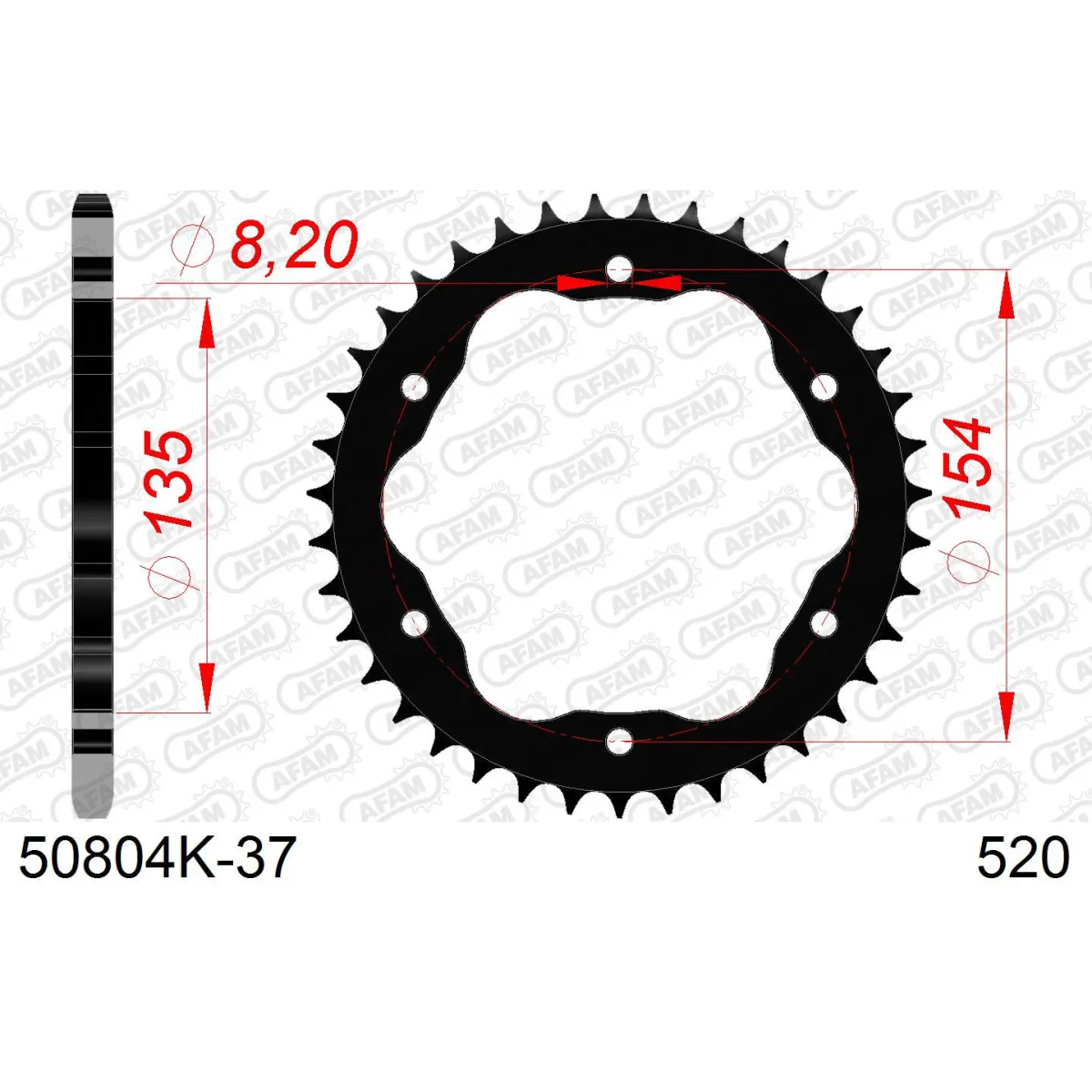 Couronne Acier Noir AFAM 50804K