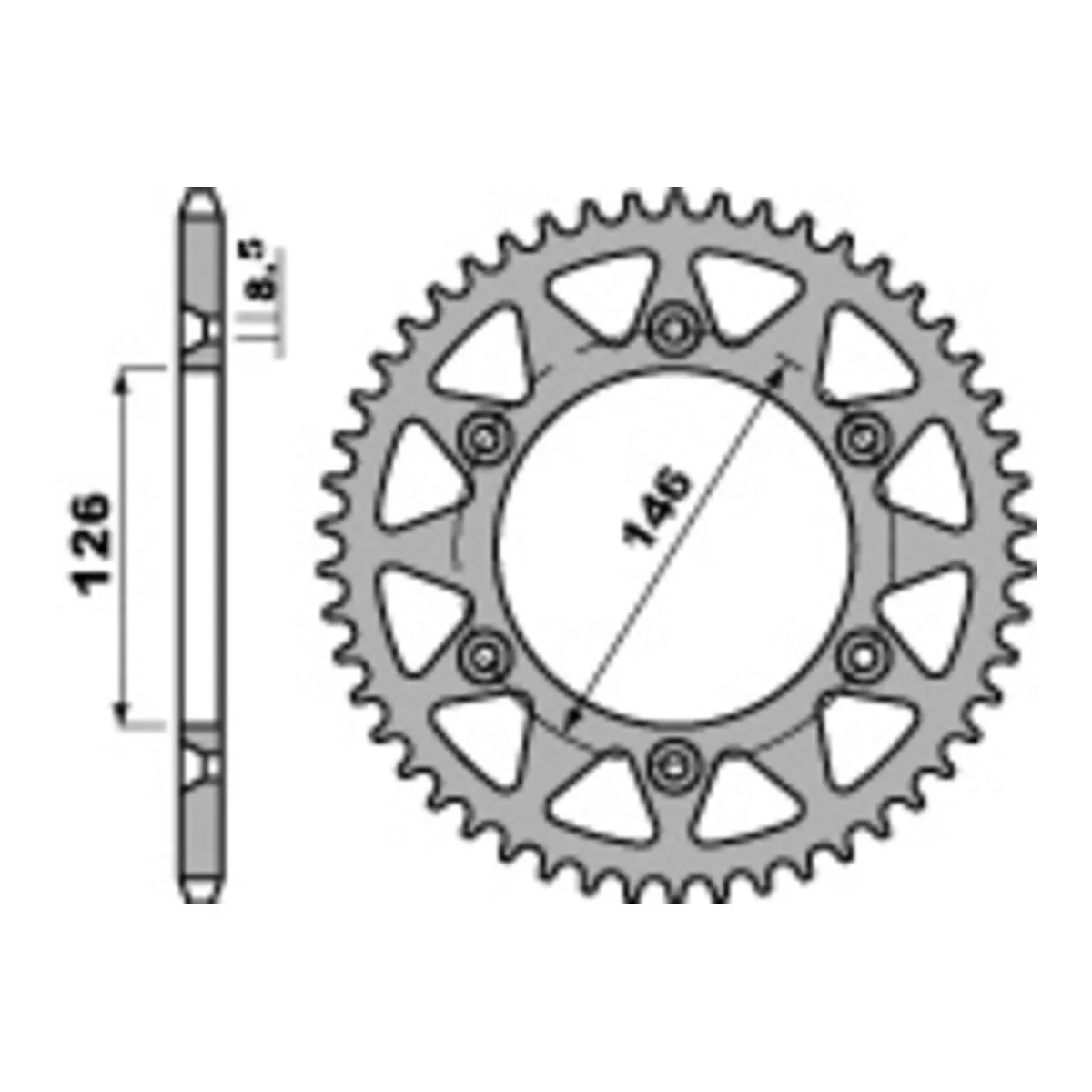 Couronne Acier PBR SUZUKI 125 à 450cc