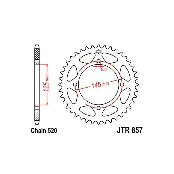 Couronne JT SPROCKETS acier standard 857 - 520