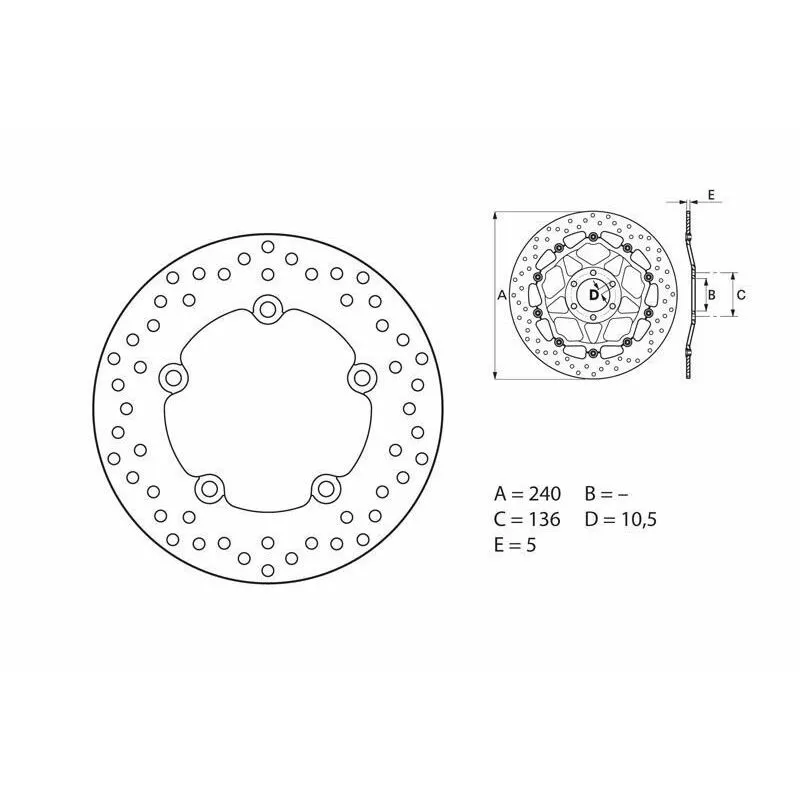 Disque de frein BREMBO Série Oro fixe - 68B407G8