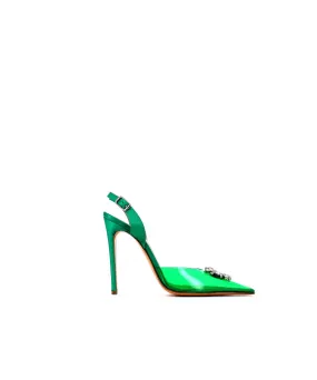 Escarpin Milla Plexi Vert à Talon Aiguille