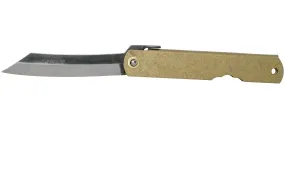 Higonokami couteau de poche 7,3 cm HIGOC1B, Blue paper steel, Bronze Finished Steel