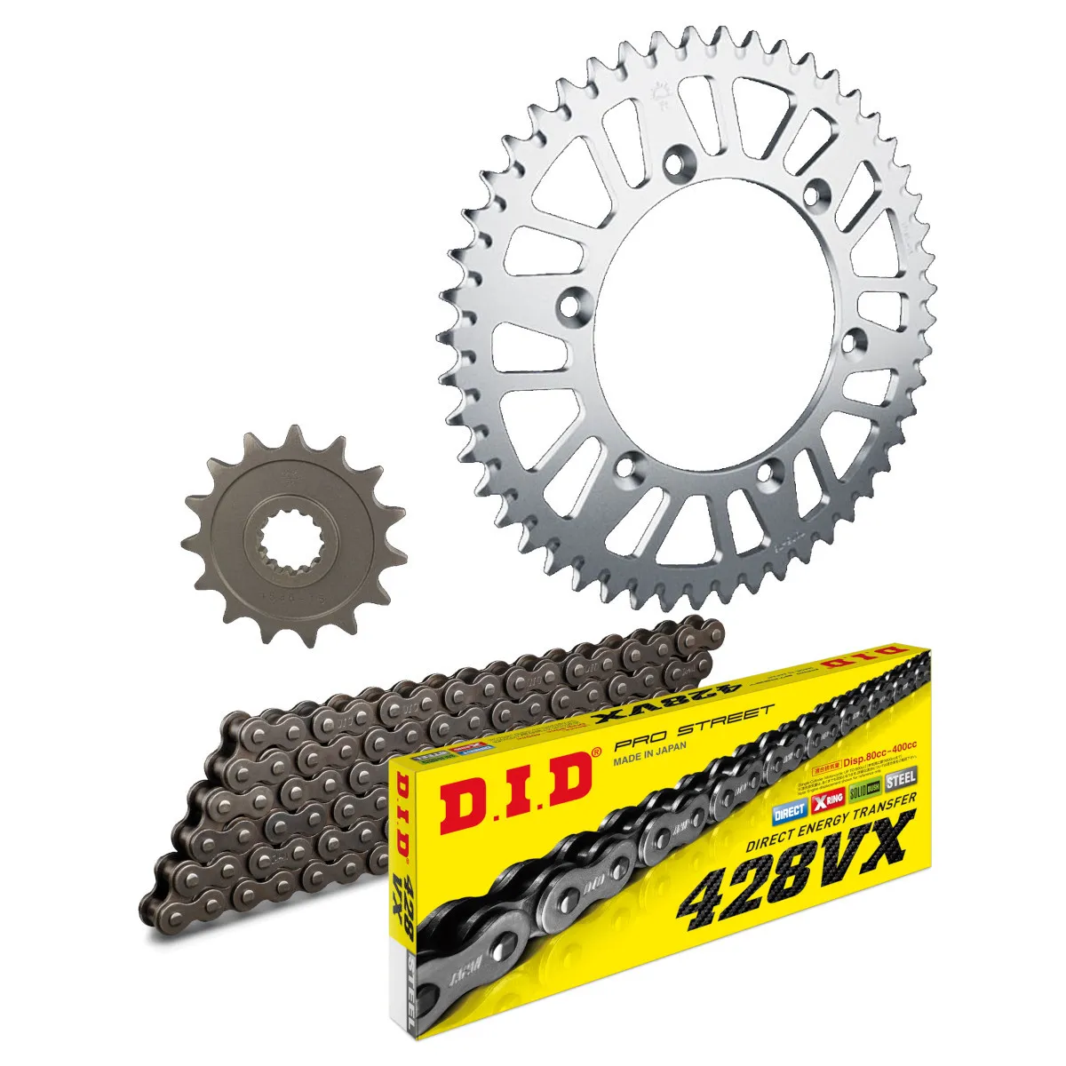 Kit chaine 428 acier DID - 125 TDR 1989-1992