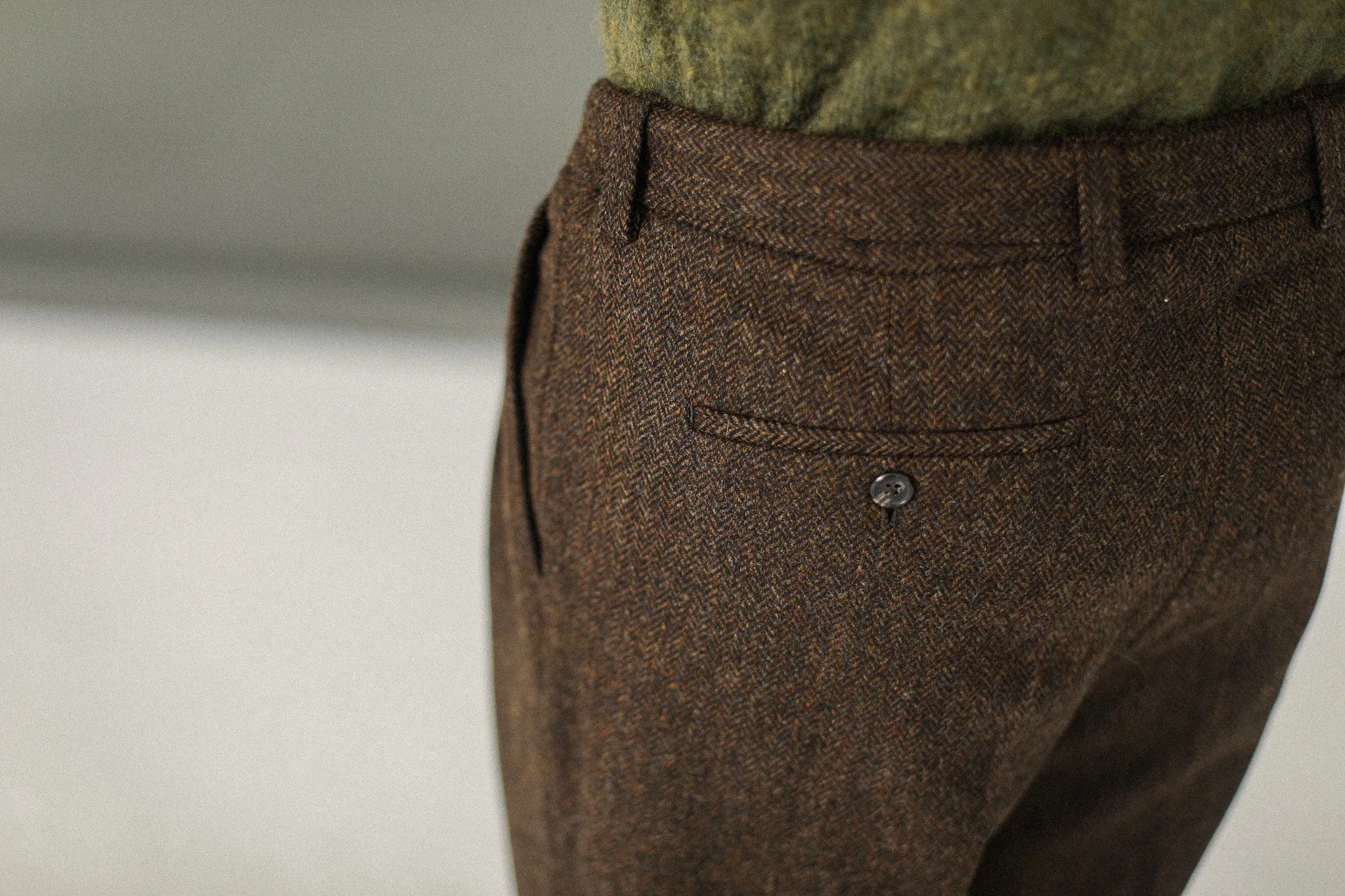 Pantalon à double pince - Chevrons Marron