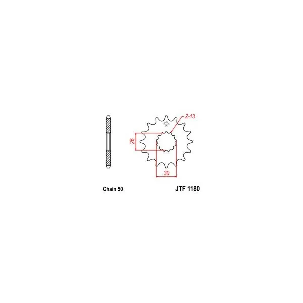 Pignon JT SPROCKETS acier standard 1180 - 530