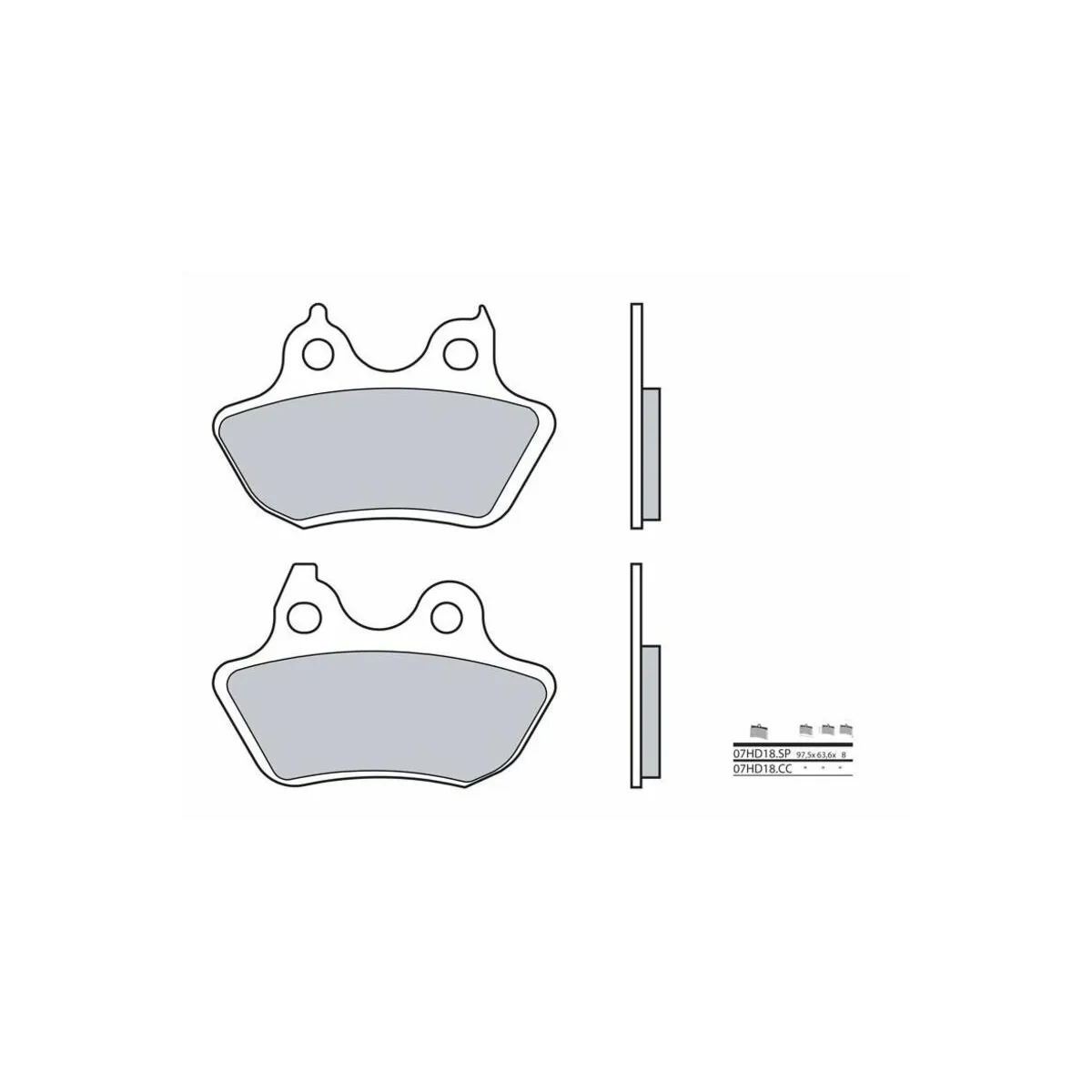 Plaquette de frein arrière BREMBO 07HD18SP métal fritté Route