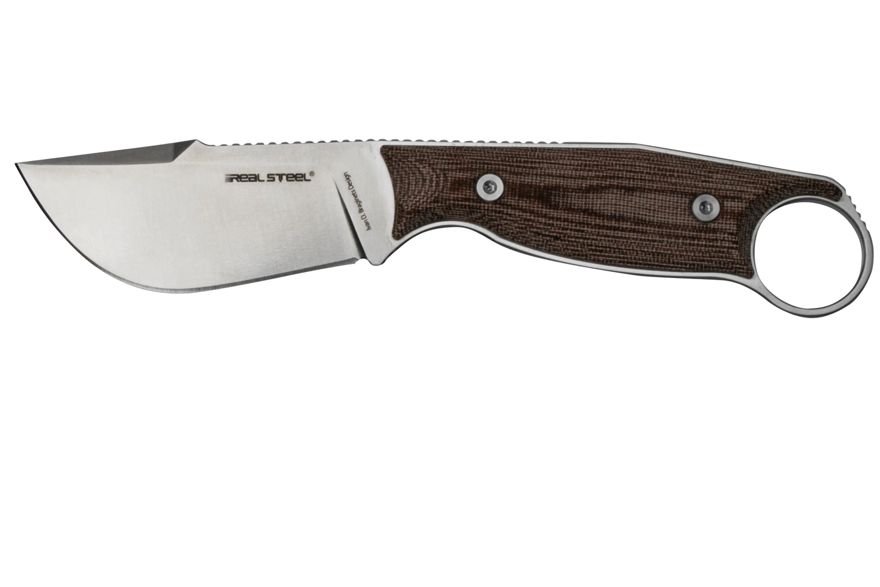 Real Steel Furrier Skinner Red Micarta 3611RM couteau fixe, Ivan Braginets design