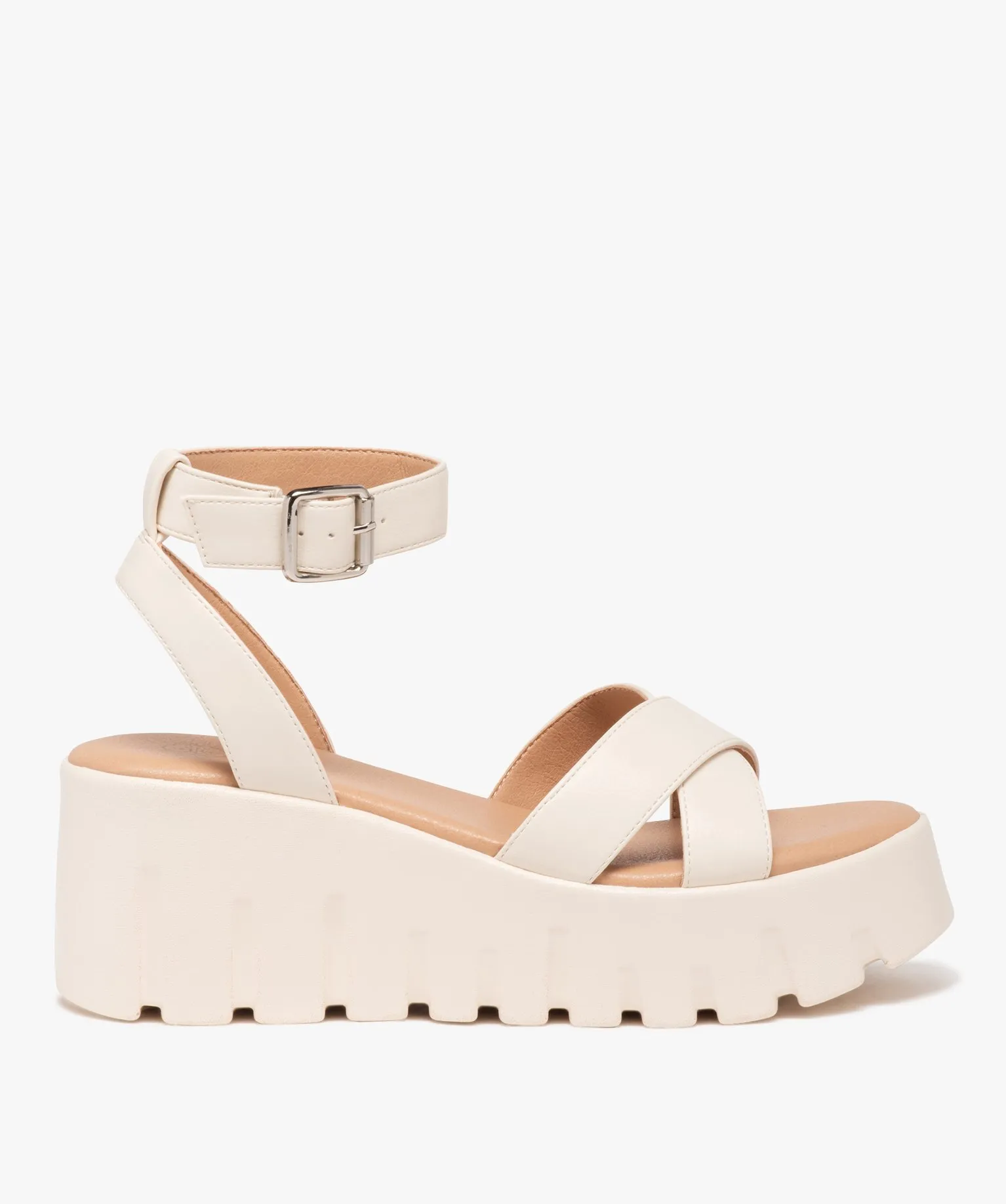 sandales a talon compense et semelle plateforme femme beige sandales a talon